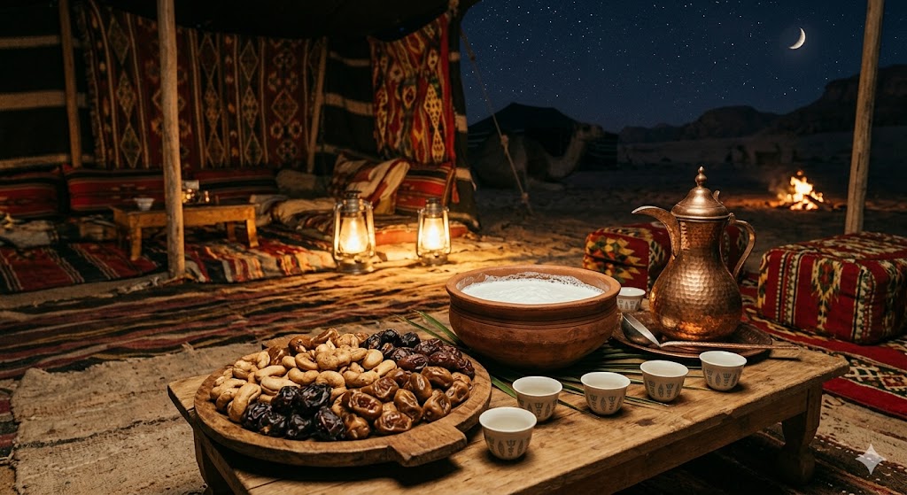 حليب الإبل والتمر .. إفطار بدوي بطعم التراث في ليالي رمضان