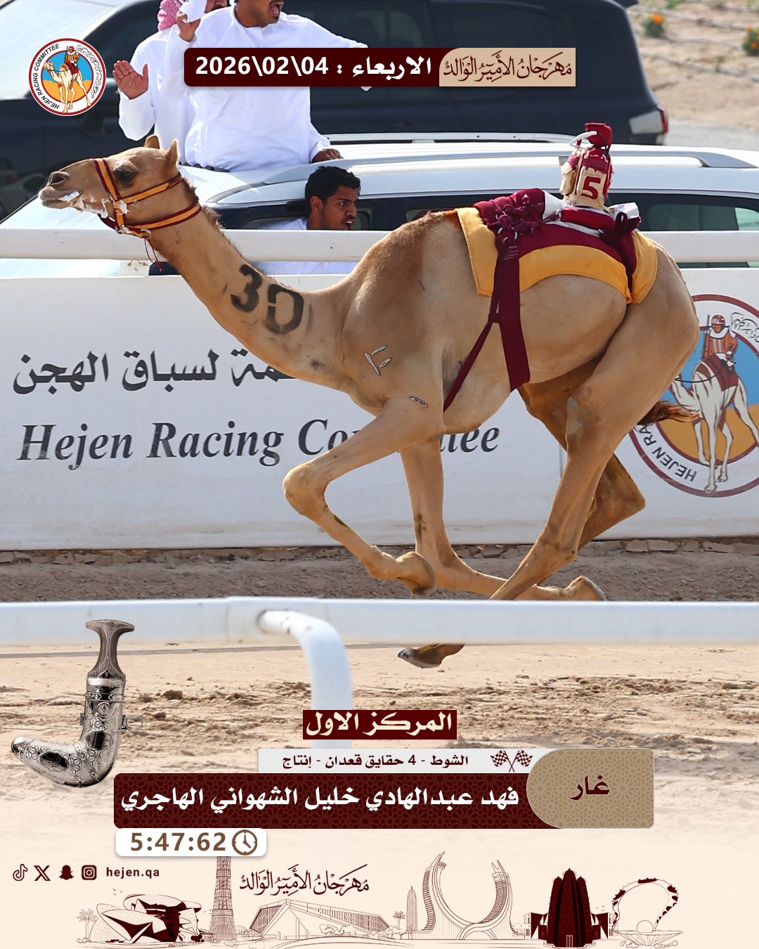 رموز الحقايق لأبناء القبائل تذهب لـ”الشلفا والفاروق وجمايل وغار” بمهرجان صاحب السمو الأمير الوالد بقطر