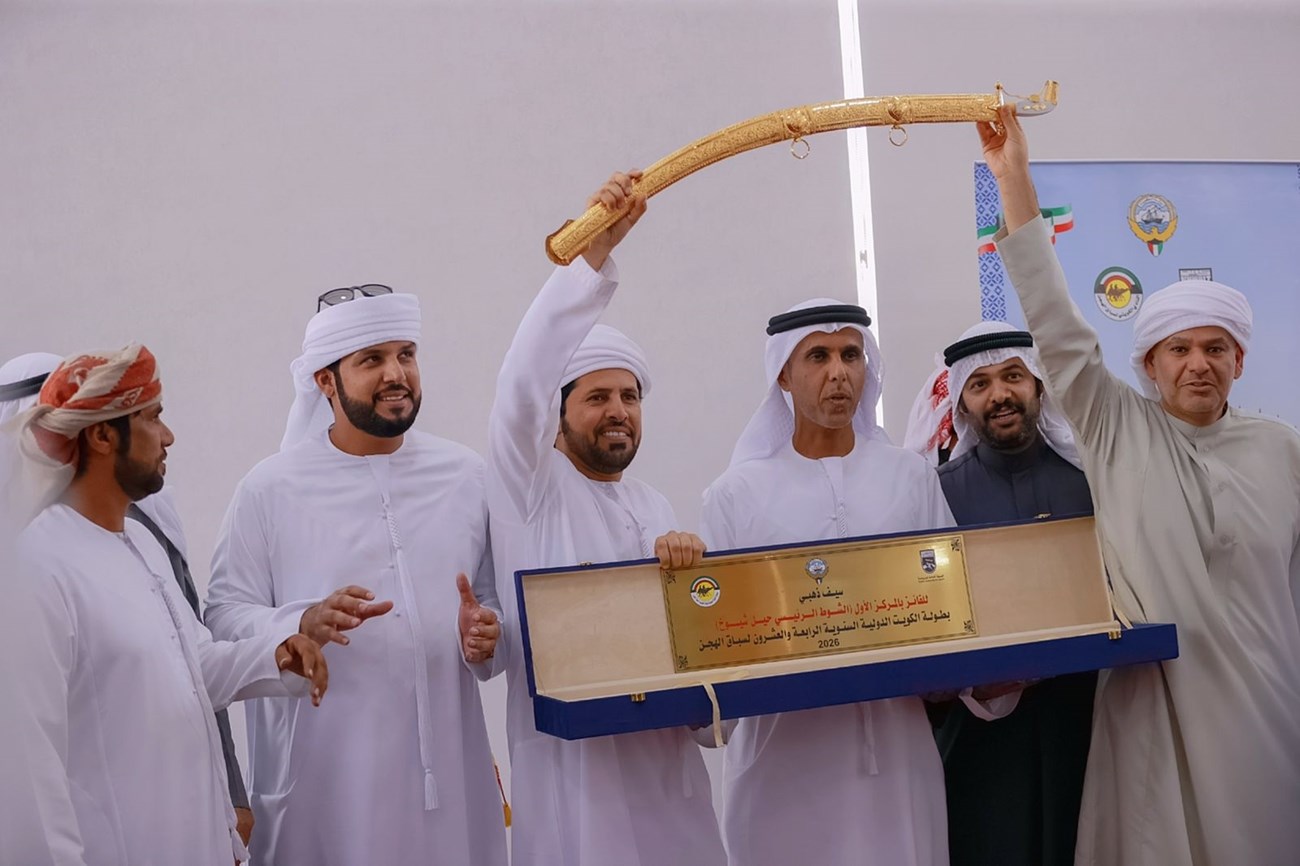 “هجن الرئاسة” تتألق في بطولة الكويت الدولية وتحصد” السيف” و” الخنجر”