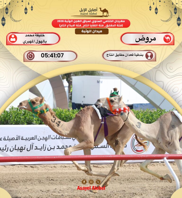 بحضور سلطان بن حمدان… المهرجان الختامي السنوي لسباقات الهجن العربية الأصيلة 2026 يتواصل لليوم الرابع  